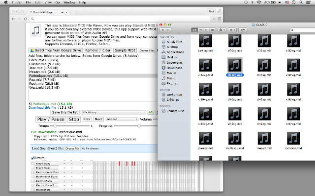 Cloud MIDI Player  from Chrome web store to be run with OffiDocs Chromium online