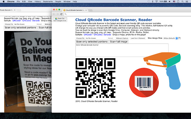 Cloud QRcode Barcode Scanner, Reader  from Chrome web store to be run with OffiDocs Chromium online