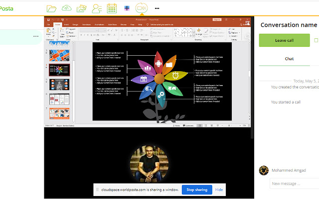 CloudSpace Screenshare  from Chrome web store to be run with OffiDocs Chromium online