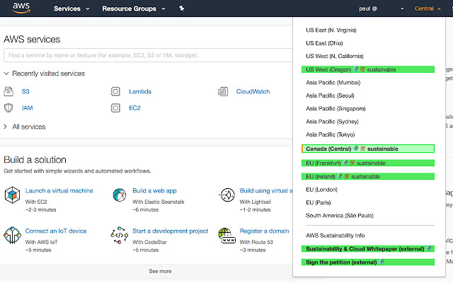 Cloud Sustainability Console จาก Chrome เว็บสโตร์ที่จะรันด้วย OffiDocs Chromium ทางออนไลน์