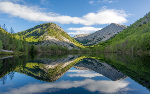 Cloudy lake and green hills  from Chrome web store to be run with OffiDocs Chromium online