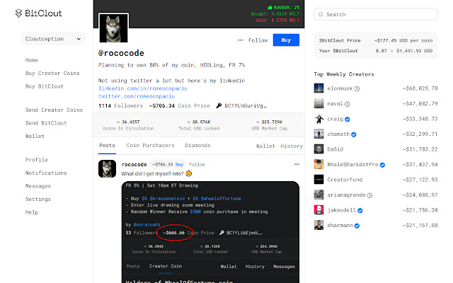Cloutception  from Chrome web store to be run with OffiDocs Chromium online