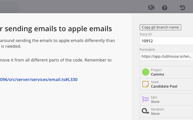Clubhouse git helpers shortcut  from Chrome web store to be run with OffiDocs Chromium online