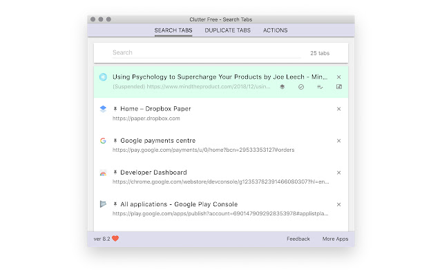 Clutter Free Prevent duplicate tabs  from Chrome web store to be run with OffiDocs Chromium online