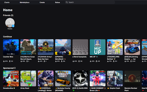 Clutterless Roblox  from Chrome web store to be run with OffiDocs Chromium online