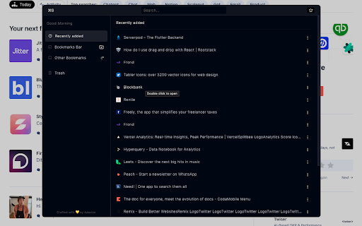 Cmd+B  from Chrome web store to be run with OffiDocs Chromium online