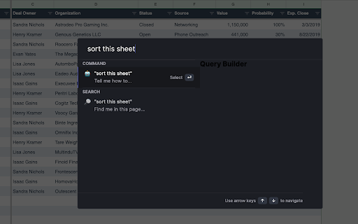 cmdbar  from Chrome web store to be run with OffiDocs Chromium online