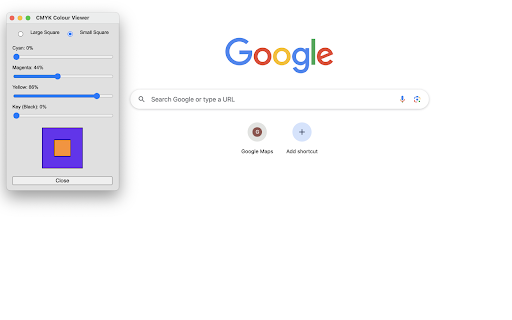 CMYK Colour Viewer  from Chrome web store to be run with OffiDocs Chromium online