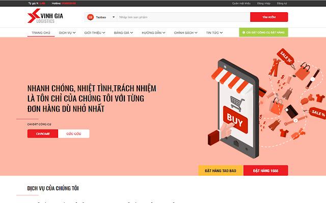 Công Cụ Đặt Hàng Của Vinh Gia Logistics  from Chrome web store to be run with OffiDocs Chromium online