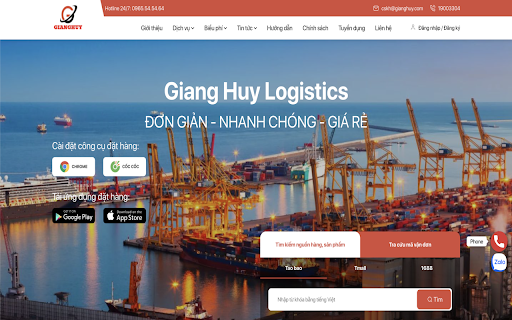 CÔNG CỤ ĐẶT HÀNG GIANG HUY LOGISTICS  from Chrome web store to be run with OffiDocs Chromium online