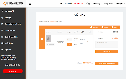 Công cụ đặt hàng Linh San Express  from Chrome web store to be run with OffiDocs Chromium online