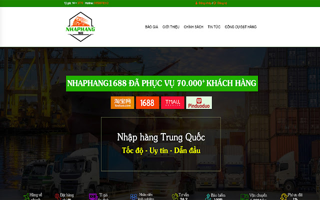 Công cụ đặt hàng NhapHang1688.com  from Chrome web store to be run with OffiDocs Chromium online