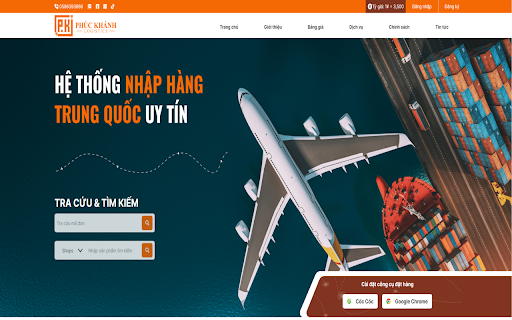 CÔNG CỤ ĐẶT HÀNG PHÚC KHÁNH LOGISTICS  from Chrome web store to be run with OffiDocs Chromium online
