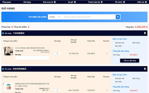 CÔNG CỤ ĐẶT HÀNG SPINOGLOBAL  from Chrome web store to be run with OffiDocs Chromium online