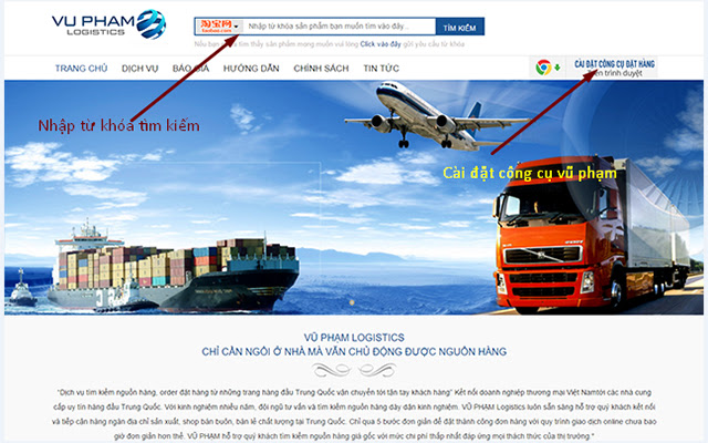 CÔNG CỤ ĐẶT HÀNG VŨ PHẠM LOGISTICS  from Chrome web store to be run with OffiDocs Chromium online