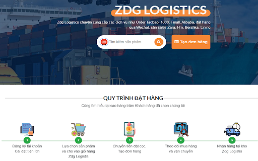 Công cụ đặt hàng zdglogistics.com  from Chrome web store to be run with OffiDocs Chromium online