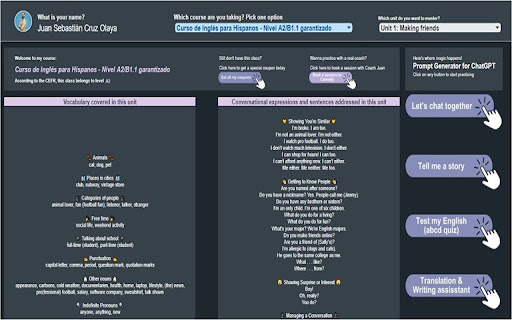 Coach Juan CO  from Chrome web store to be run with OffiDocs Chromium online