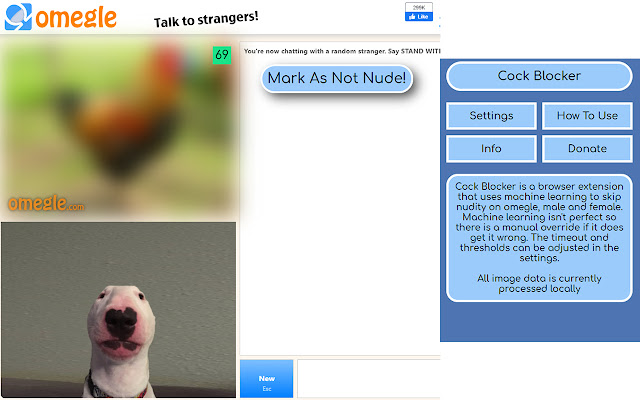 Cock Blocker For Omegle  from Chrome web store to be run with OffiDocs Chromium online