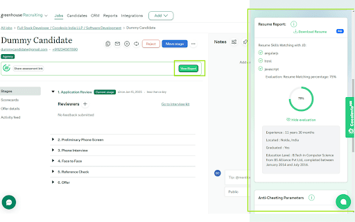 CocolevioHR Greenhouse Integration  from Chrome web store to be run with OffiDocs Chromium online