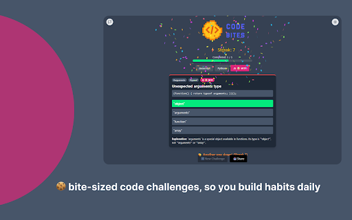 Code Bites  from Chrome web store to be run with OffiDocs Chromium online