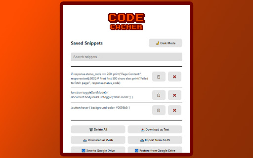 CodeCache AI  from Chrome web store to be run with OffiDocs Chromium online