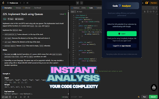 Code Complexity Analyzer | Instantly Analyze Your Code Complexity  from Chrome web store to be run with OffiDocs Chromium online