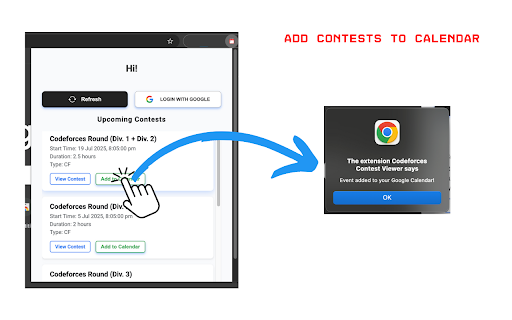Codeforces Contest Viewer  from Chrome web store to be run with OffiDocs Chromium online
