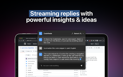 CodeGenie for Github  from Chrome web store to be run with OffiDocs Chromium online