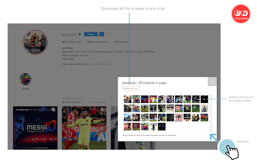 CodeGrow Instagram Content Grabber  from Chrome web store to be run with OffiDocs Chromium online