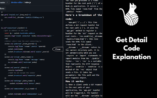 CodeKitty AI Chat with any Github repository!  from Chrome web store to be run with OffiDocs Chromium online