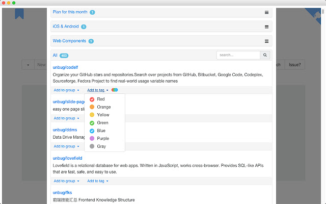Codelf Best GitHub Stars organizer  from Chrome web store to be run with OffiDocs Chromium online