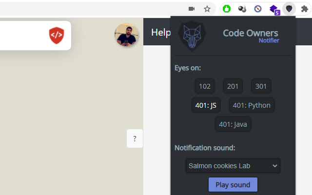 Code Owners Notifier  from Chrome web store to be run with OffiDocs Chromium online