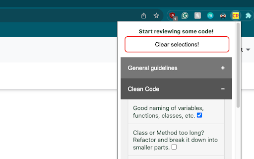 Code Review Guidelines  from Chrome web store to be run with OffiDocs Chromium online