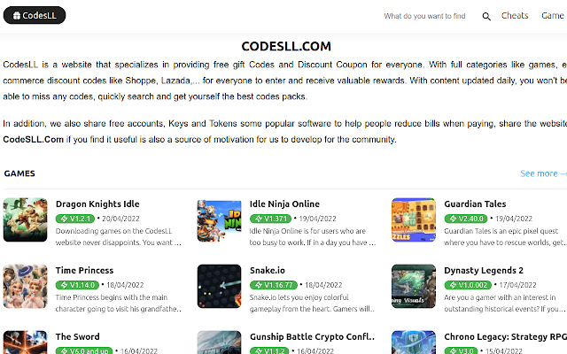 CodesLL Free Codes and Coupons  from Chrome web store to be run with OffiDocs Chromium online