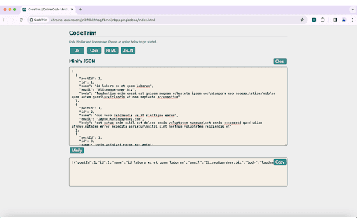 CodeTrim  from Chrome web store to be run with OffiDocs Chromium online