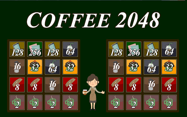 Coffee 2048  from Chrome web store to be run with OffiDocs Chromium online