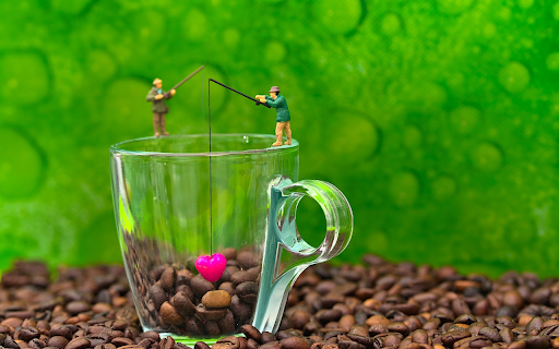 Coffee and heart  from Chrome web store to be run with OffiDocs Chromium online