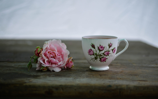 Coffee cup and flowers  from Chrome web store to be run with OffiDocs Chromium online