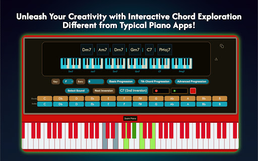 Coffee Piano  from Chrome web store to be run with OffiDocs Chromium online