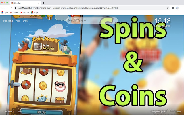 Coin Master ספינים יומיים בחינם קישור היום מחנות האינטרנט של Chrome להפעלה עם OffiDocs Chromium באינטרנט