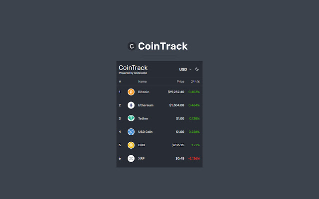 CoinTrack  from Chrome web store to be run with OffiDocs Chromium online