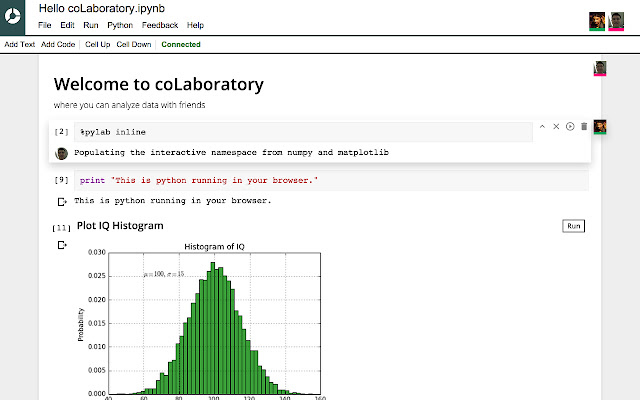 coLaboratory Notebook  from Chrome web store to be run with OffiDocs Chromium online