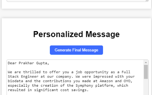 ColdMessageAI for LinkedIn  from Chrome web store to be run with OffiDocs Chromium online