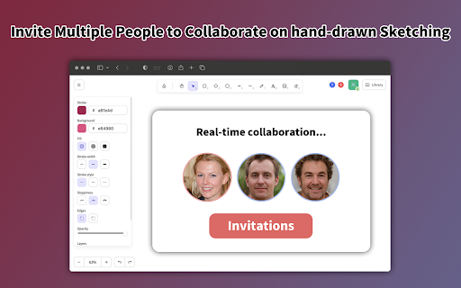 Collaborative Whiteboard  from Chrome web store to be run with OffiDocs Chromium online