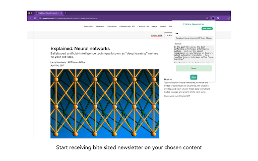 Collate Newsletter  from Chrome web store to be run with OffiDocs Chromium online