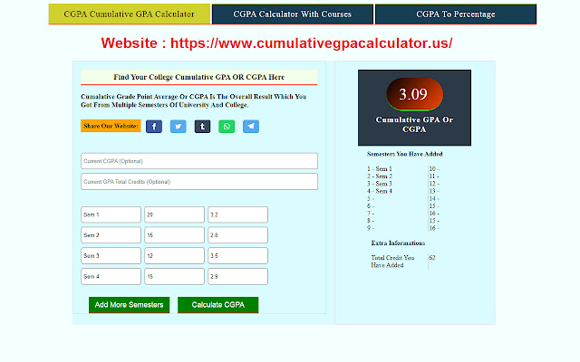College Cumulative GPA Calculator  from Chrome web store to be run with OffiDocs Chromium online