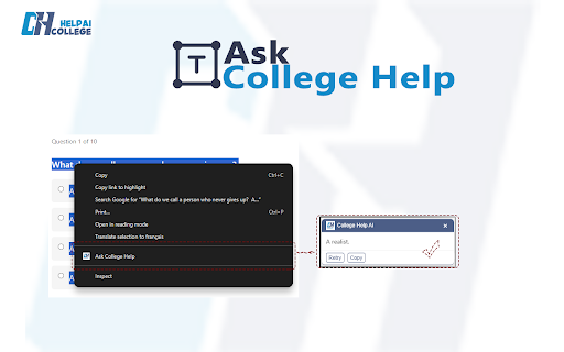 College Help AI  from Chrome web store to be run with OffiDocs Chromium online