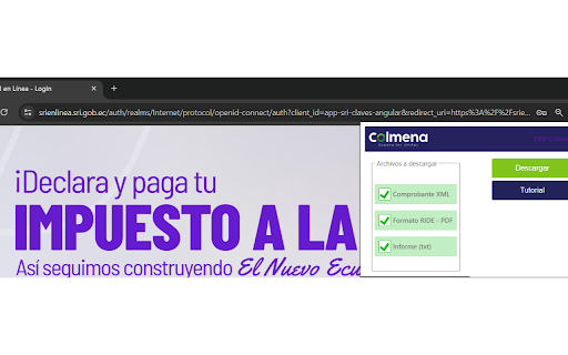 Colmena Descarga XML  from Chrome web store to be run with OffiDocs Chromium online