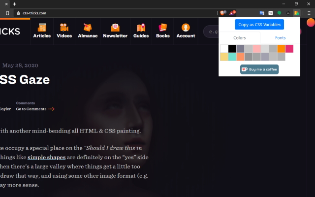 Color and Fonts Extractor  from Chrome web store to be run with OffiDocs Chromium online
