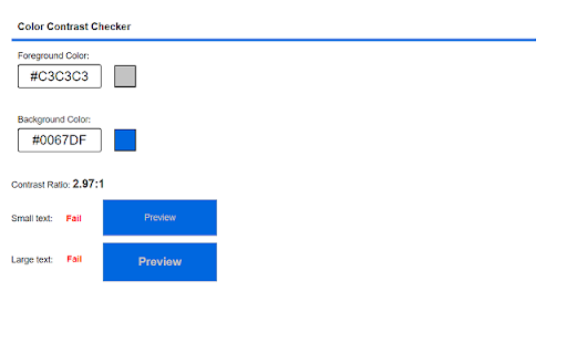 Color Contrast Checker  from Chrome web store to be run with OffiDocs Chromium online